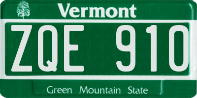 VT license plate ZQE910