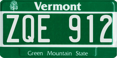 VT license plate ZQE912