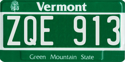VT license plate ZQE913