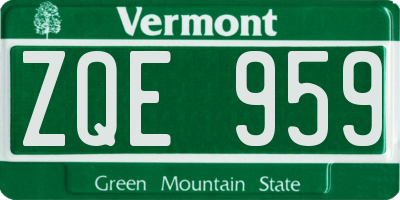 VT license plate ZQE959