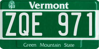 VT license plate ZQE971