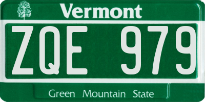VT license plate ZQE979