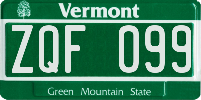 VT license plate ZQF099