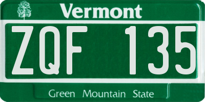 VT license plate ZQF135