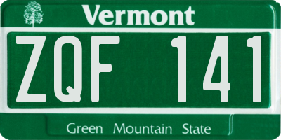 VT license plate ZQF141