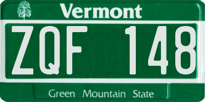 VT license plate ZQF148