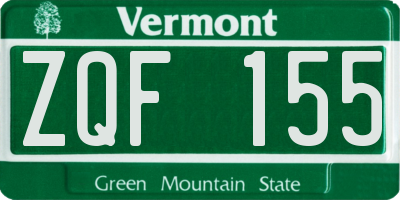 VT license plate ZQF155