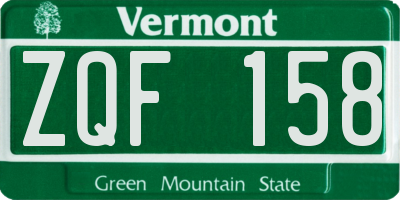 VT license plate ZQF158