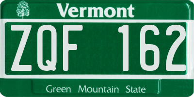 VT license plate ZQF162