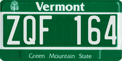 VT license plate ZQF164