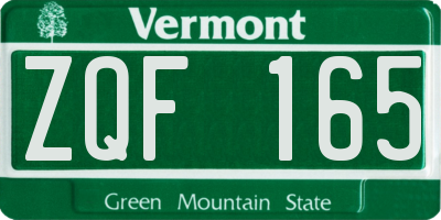 VT license plate ZQF165