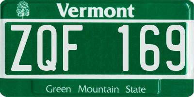VT license plate ZQF169