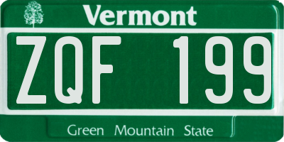 VT license plate ZQF199