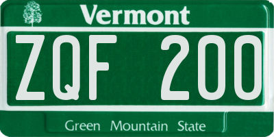 VT license plate ZQF200
