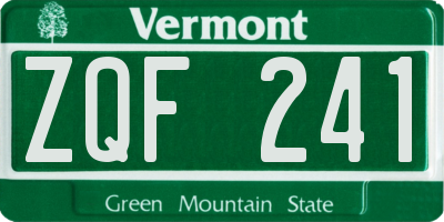 VT license plate ZQF241