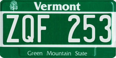VT license plate ZQF253
