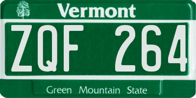 VT license plate ZQF264