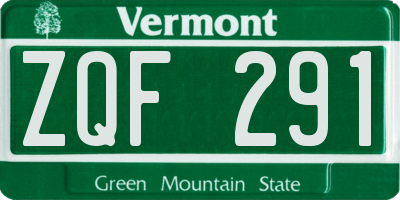 VT license plate ZQF291