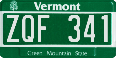 VT license plate ZQF341
