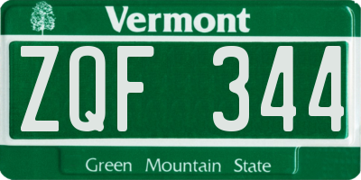 VT license plate ZQF344
