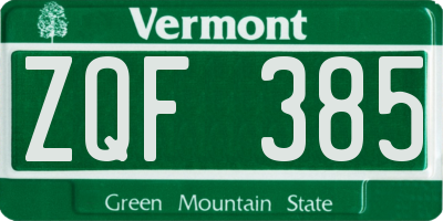 VT license plate ZQF385