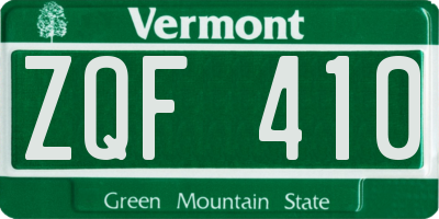 VT license plate ZQF410