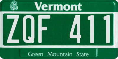 VT license plate ZQF411