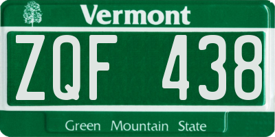 VT license plate ZQF438