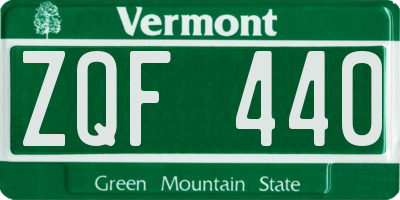 VT license plate ZQF440