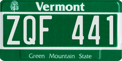 VT license plate ZQF441
