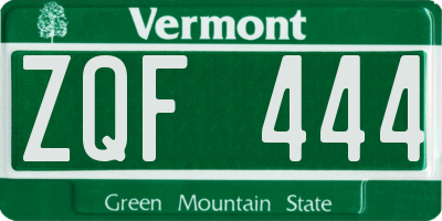 VT license plate ZQF444