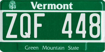 VT license plate ZQF448