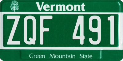 VT license plate ZQF491