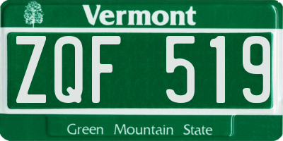 VT license plate ZQF519