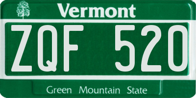 VT license plate ZQF520