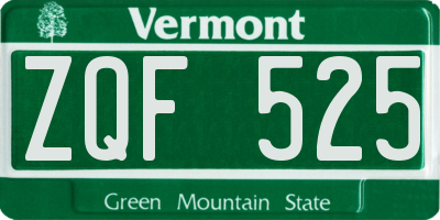 VT license plate ZQF525