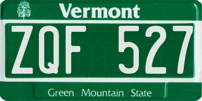 VT license plate ZQF527