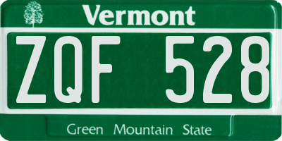 VT license plate ZQF528