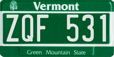 VT license plate ZQF531