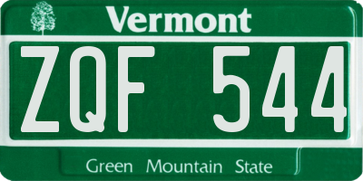 VT license plate ZQF544