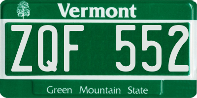VT license plate ZQF552