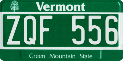 VT license plate ZQF556