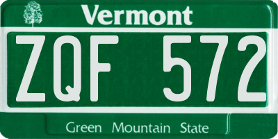 VT license plate ZQF572