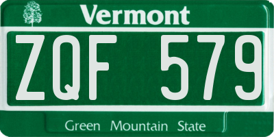 VT license plate ZQF579