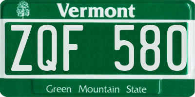 VT license plate ZQF580