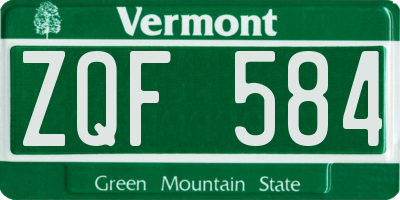 VT license plate ZQF584