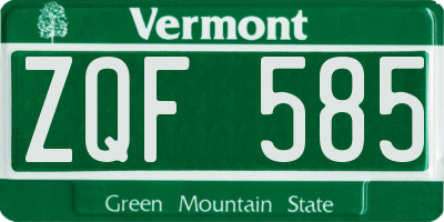 VT license plate ZQF585