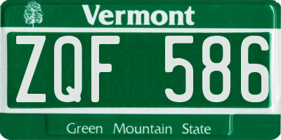 VT license plate ZQF586