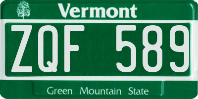 VT license plate ZQF589