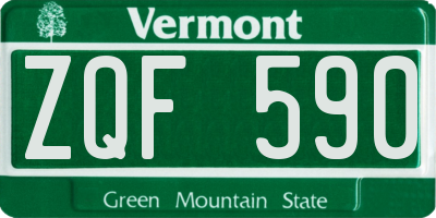 VT license plate ZQF590